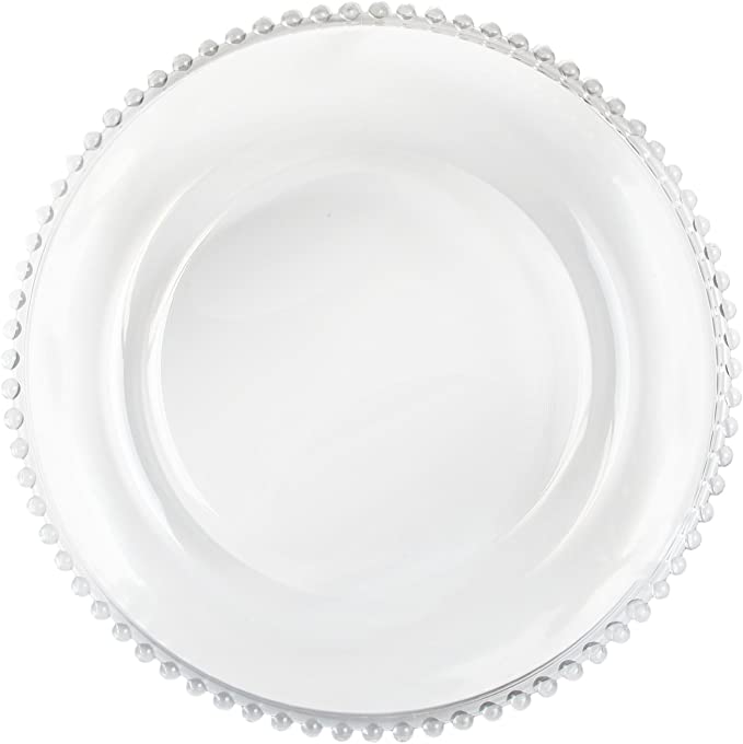 Glass Clear Beaded Charger Plates1