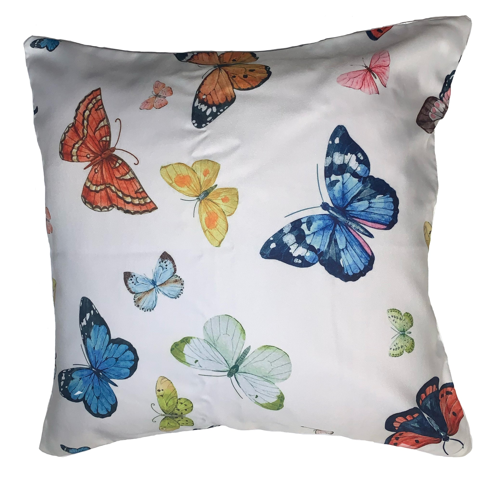 Butterflies White Pillow