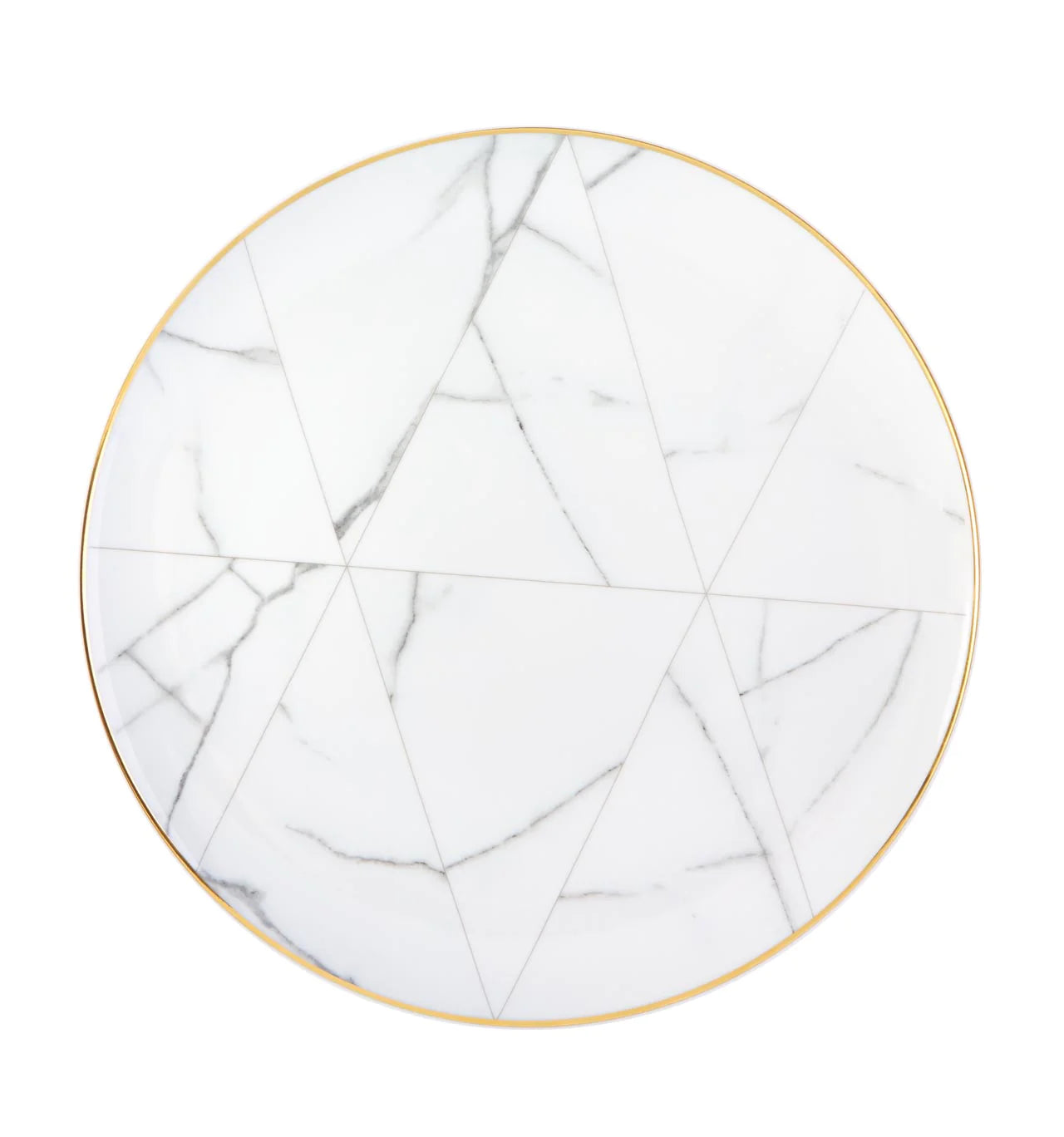 Howlite White & Glold Charger Plate