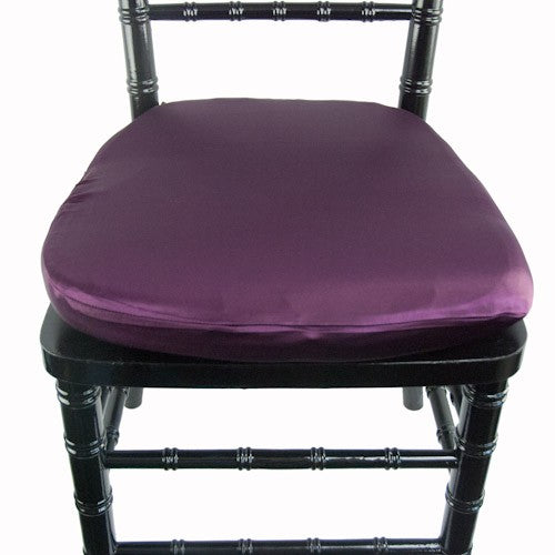 Crepe Back Satin Plum Chair Pad Cover