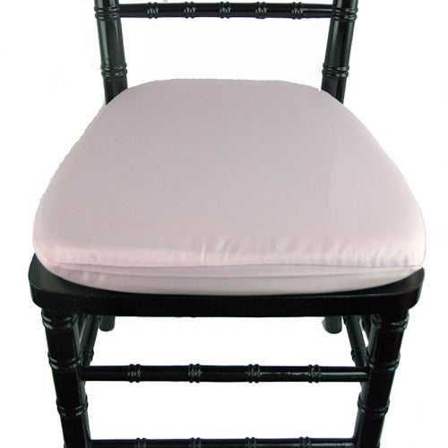 Lamour Satin Blush Pink Chair Pad Cover - Main Image