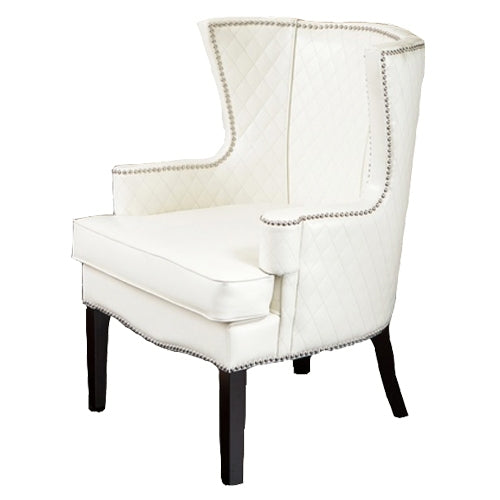 Wingback white chair sales