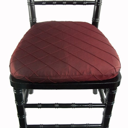 Pintuck Burgundy Chair Pad Cover