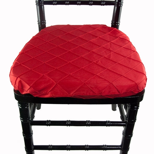 Pintuck Red Chair Pad Cover