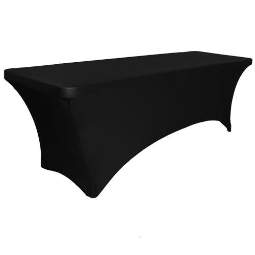 Spandex Rectangle 8FT Table Cover Black