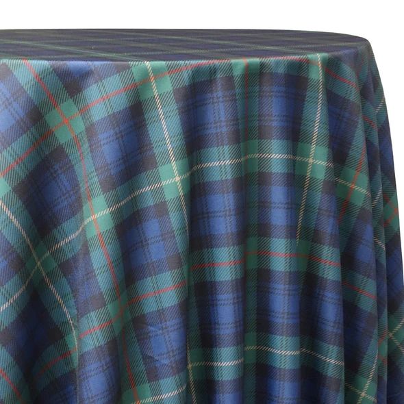 Hunter Green & Blue Plaid Couture Table Linen