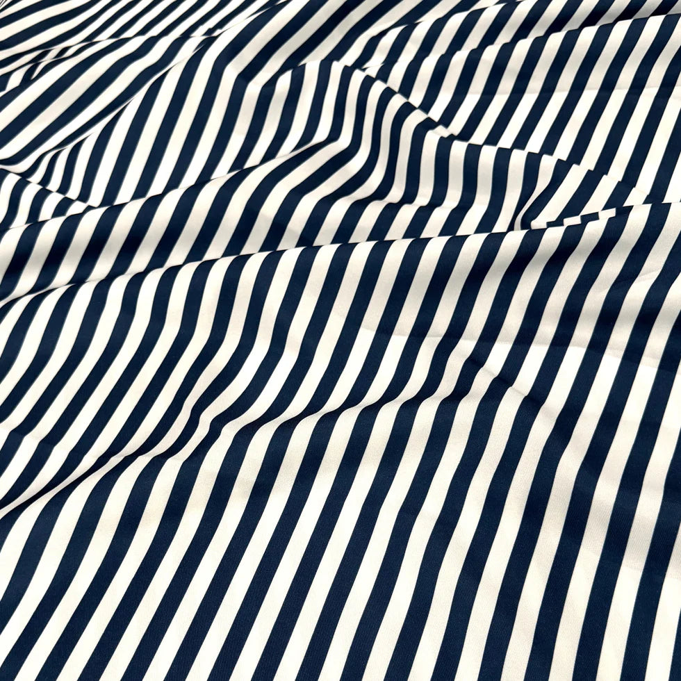 Coastal Striped Navy Blue Premium Table Linen