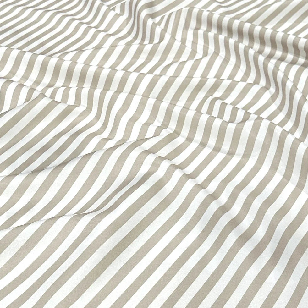 Coastal Striped Taupe Premium Table Linen