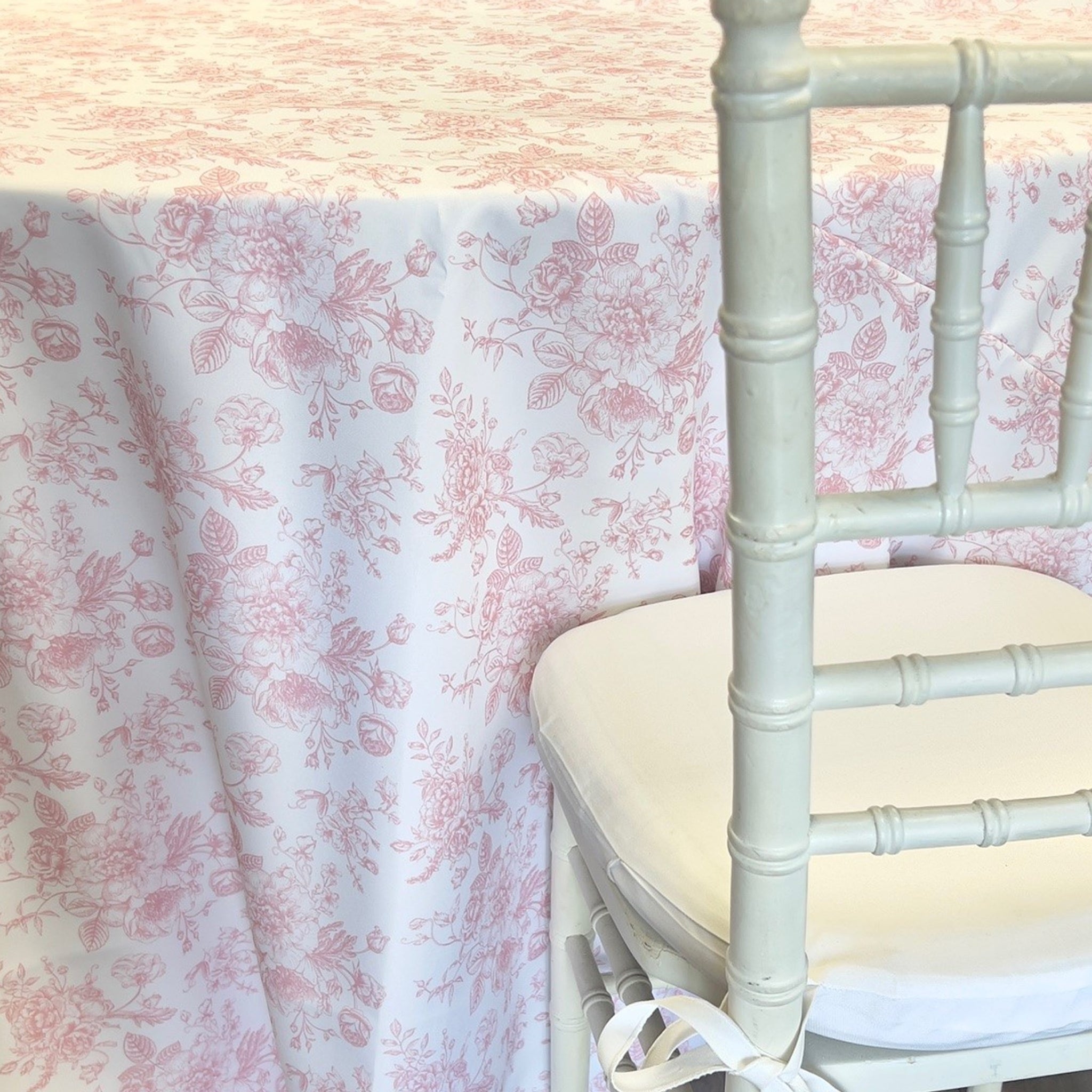 Toile Dusty Rose Couture Table Linen