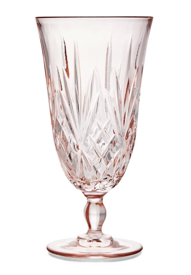 Crystal Cut Pink Water Goblet - Set of 25