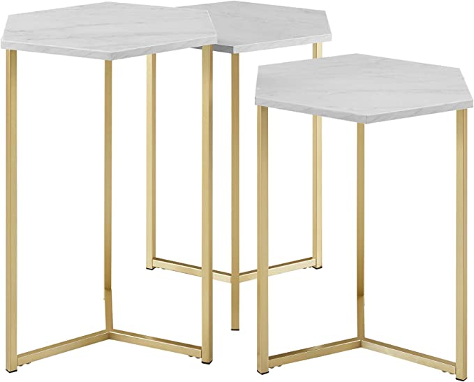 Marble Gold Coffee Table (Set Of 3)
