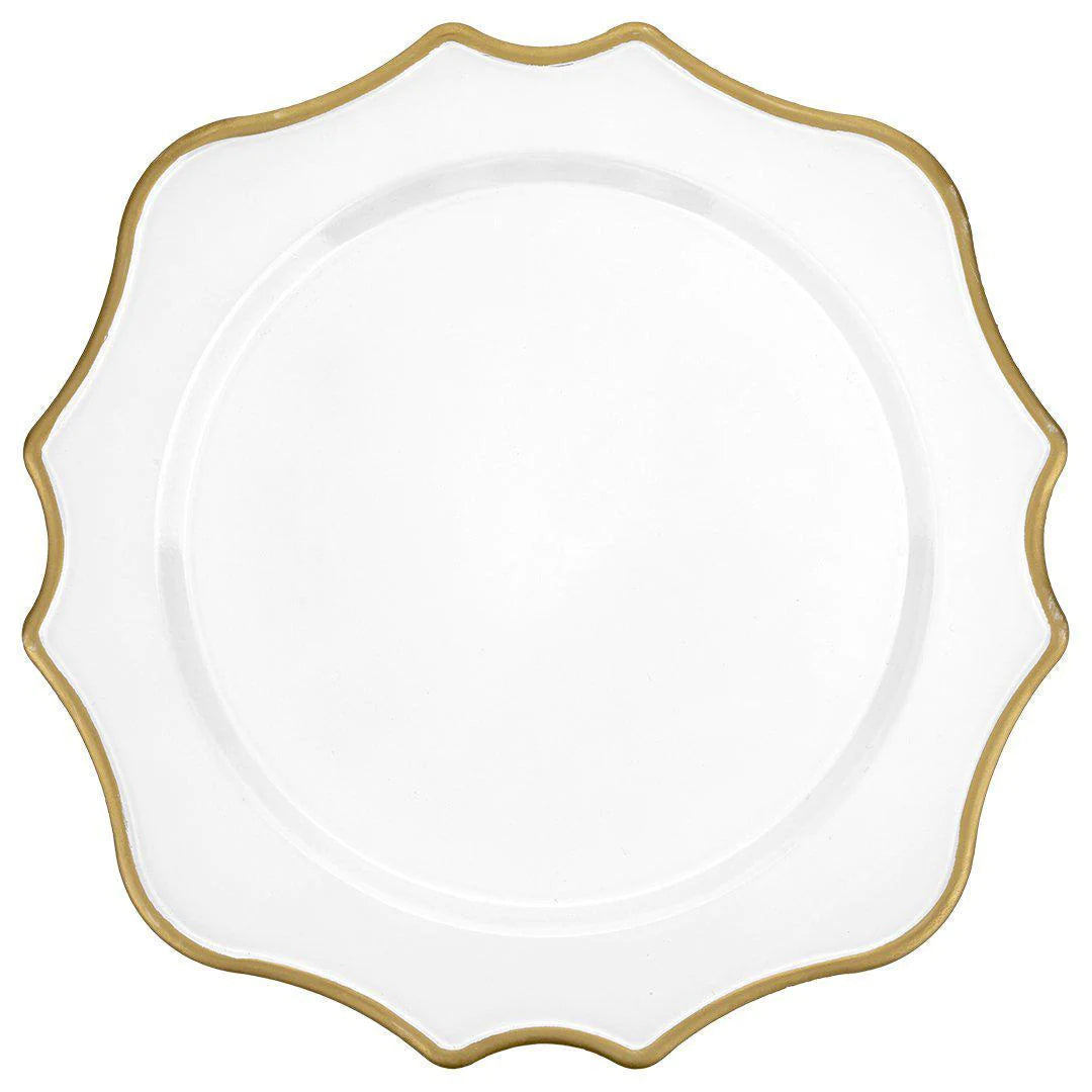 Baroque White & Glold Charger Plate