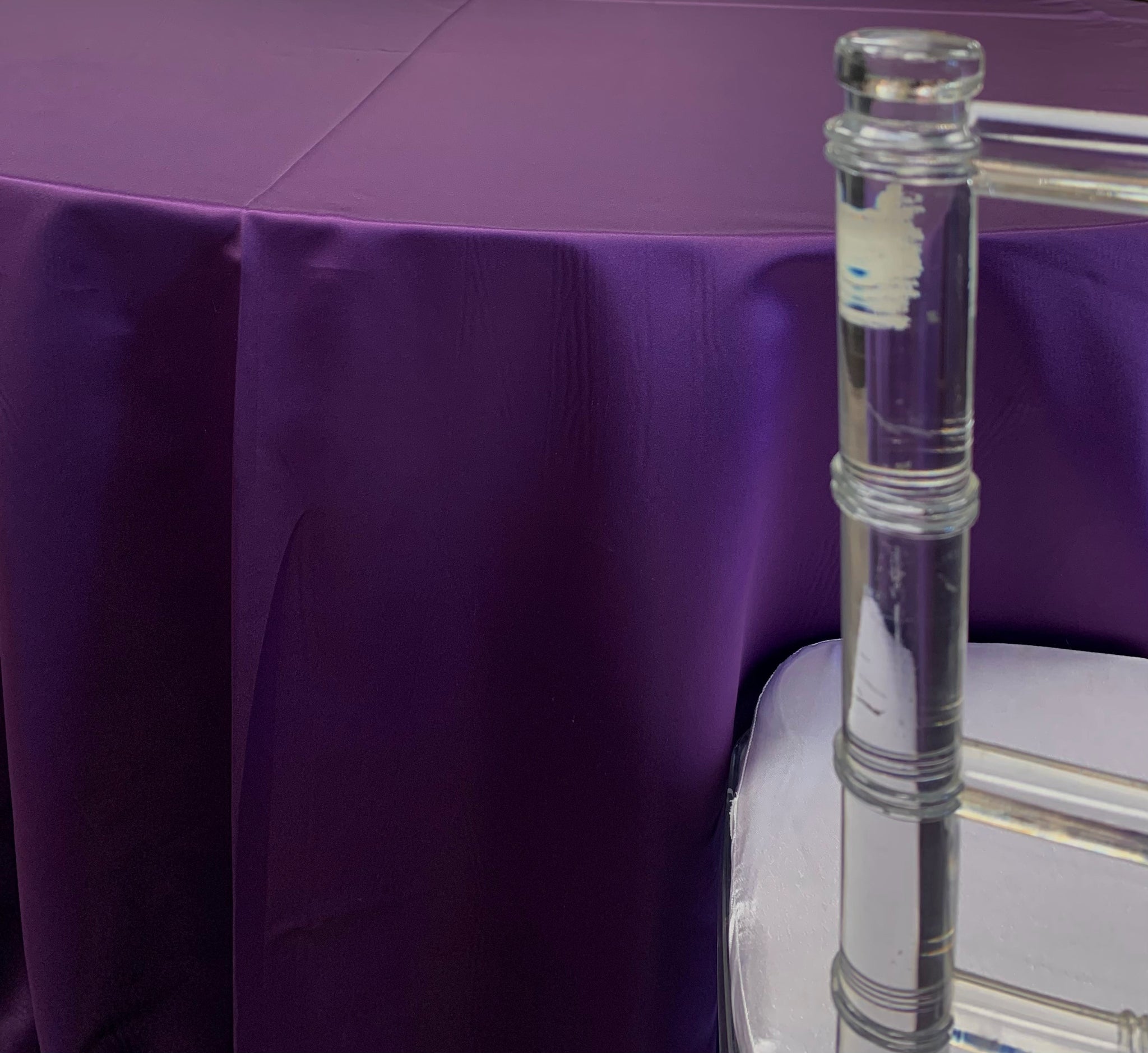 Lamour Satin Purple Premium Table Linen