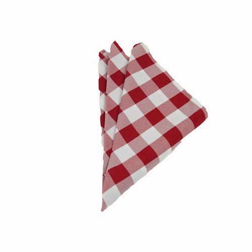 Checkered Poly Red/White Napkin