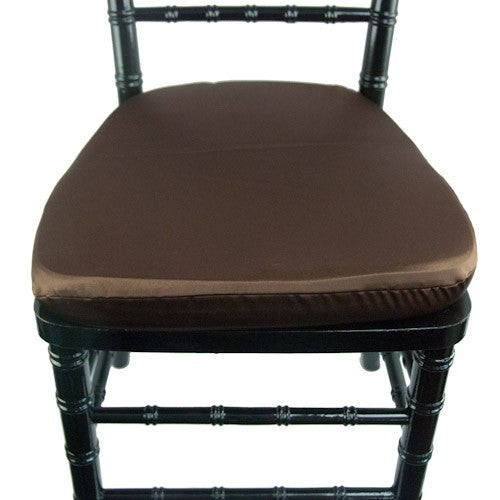 Crepe Back Satin Chocolate Chair Pad Cover