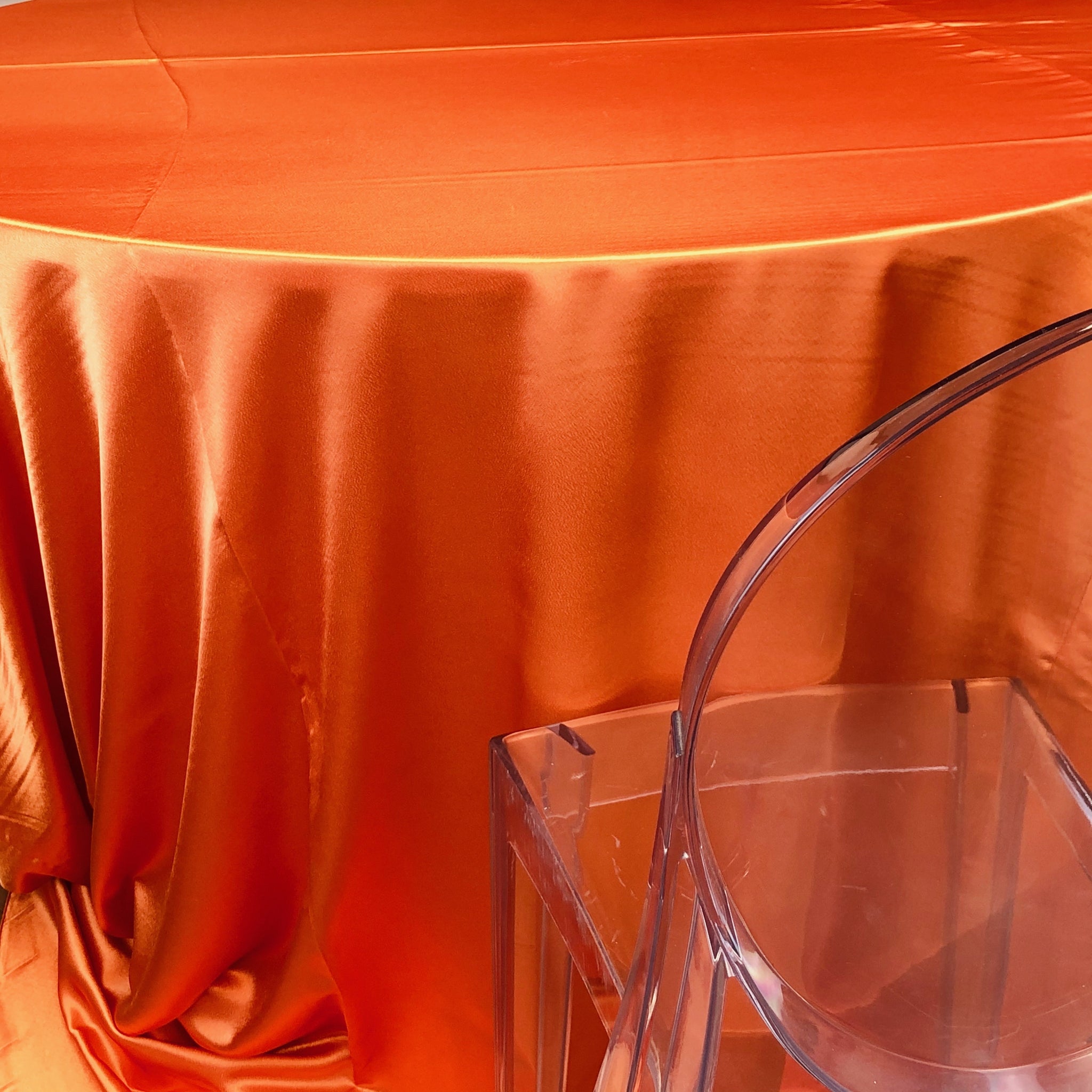 Crepe Back Satin Orange Premium Table Linen