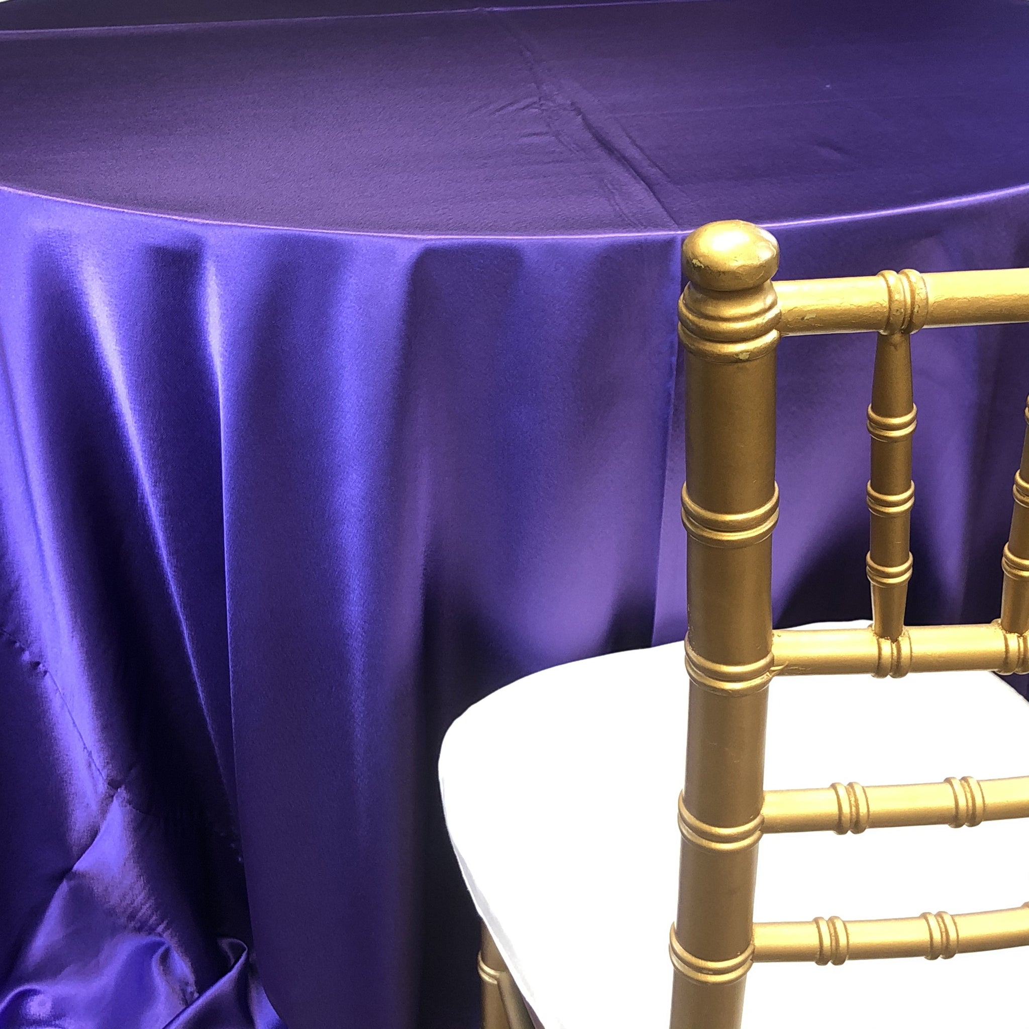 Crepe Back Satin Eggplant Premium Table Linen