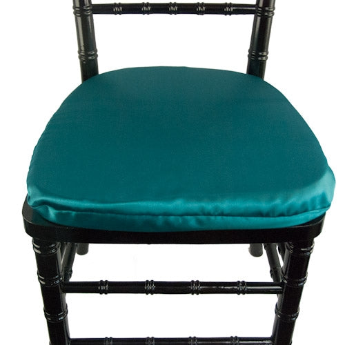 Crepe Back Satin Peacock Chair Pad Cover