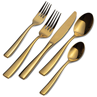 Gold Flatware Manhattan - Set of 10