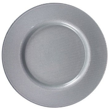 Glass Reflex Silver Charger Plates