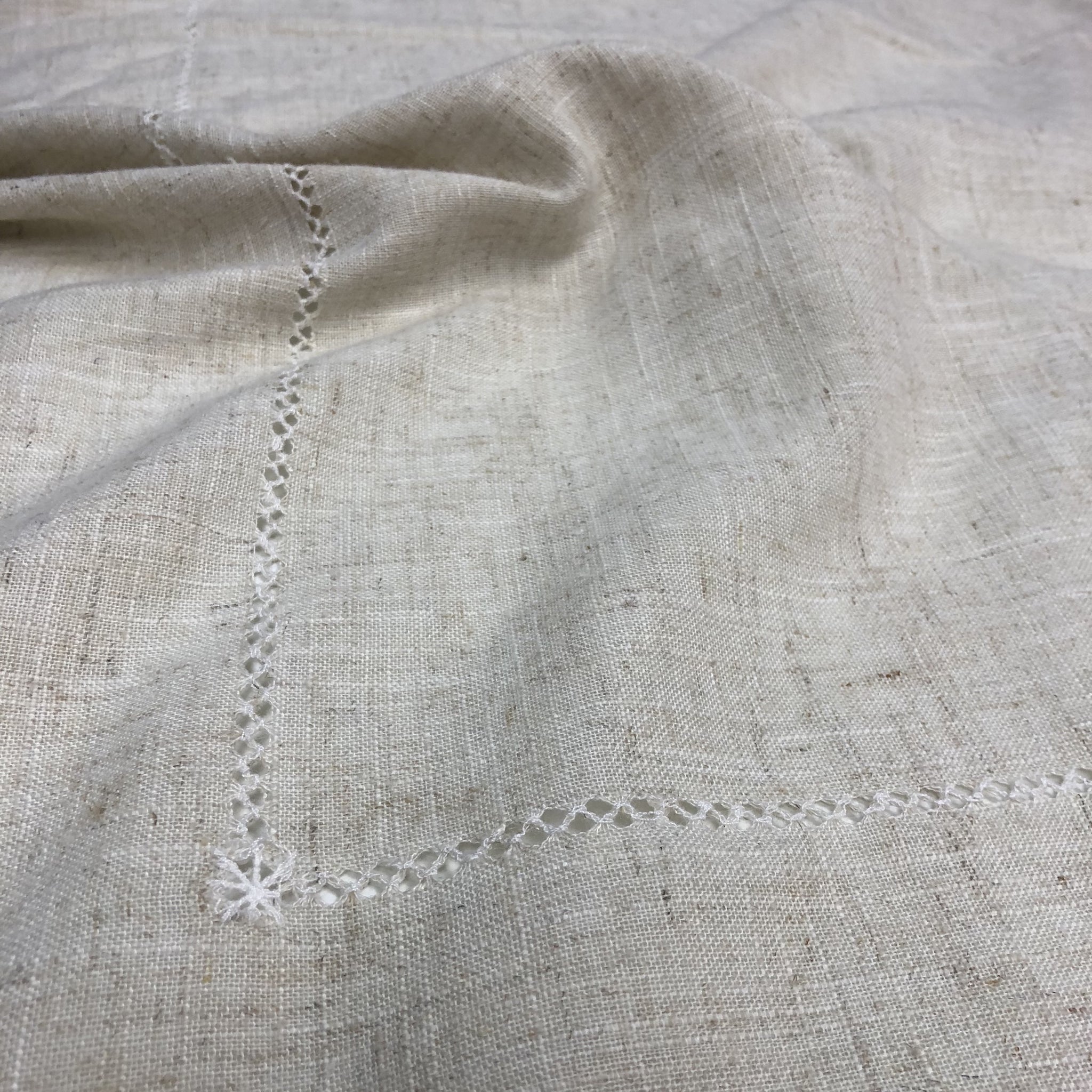 Hemstitch Natural Overlay