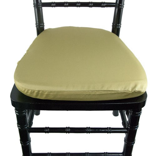 Lamour Satin Olive Chair Pad Cover