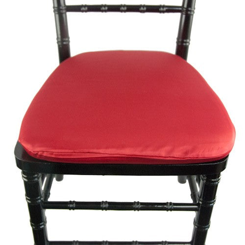 Lamour Satin Red Chair Pad Cover