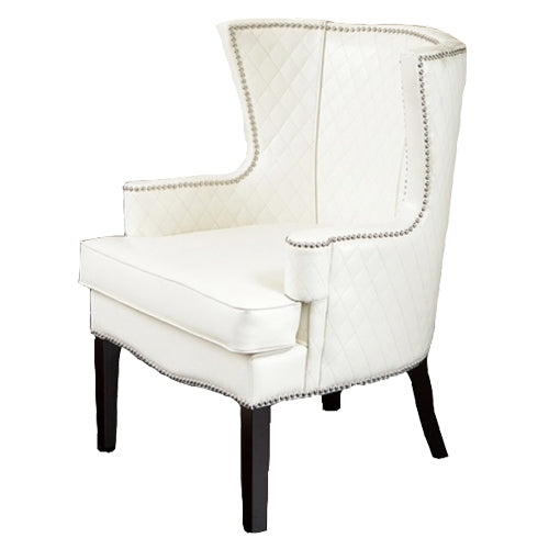 Lounge Tuffted Wingback White Chair