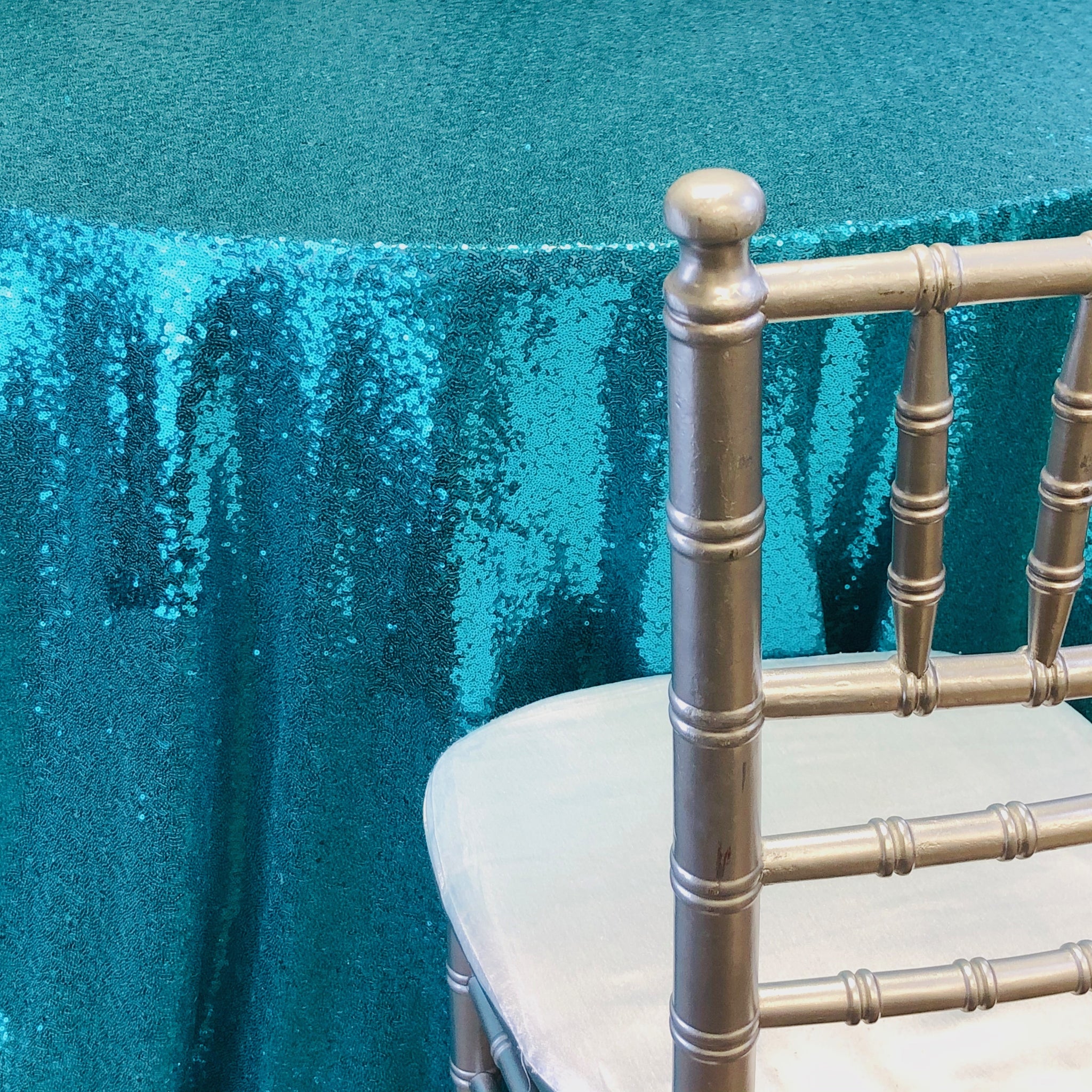 Mini Sequin Turquoise Couture Table Linen