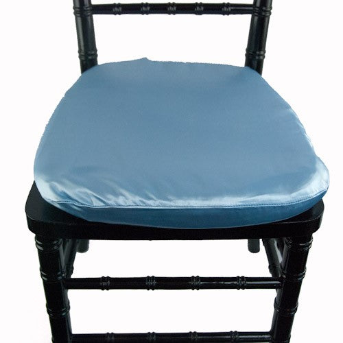 Satin Baby Blue Chair Pad Cover