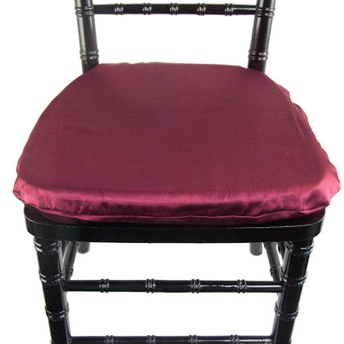 Satin Burgundy Chair Pad Cover