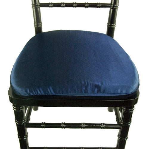 Satin Navy Blue Chair Pad Cover