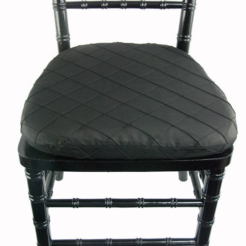 Pintuck Black Chair Pad Cover