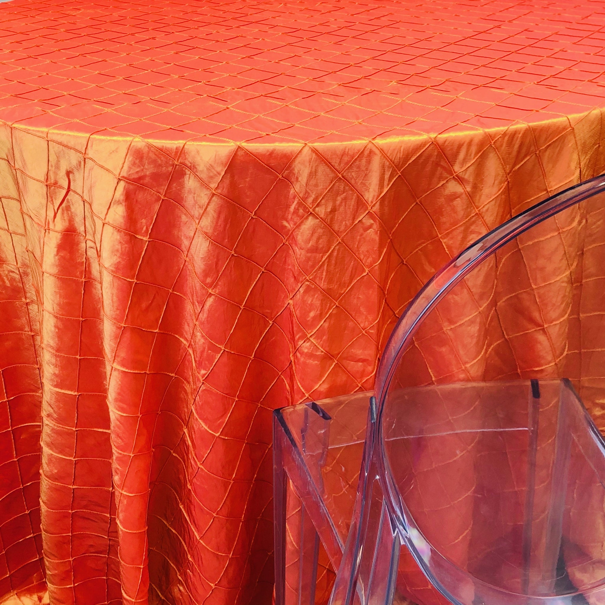 Pintuck Fire Orange Premium Table Linen