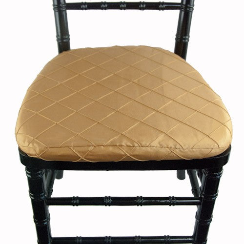 Pintuck Gold Chair Pad Cover
