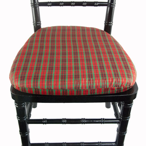 Plaid Christmas Chair Pad Cover