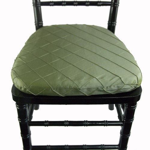 Pintuck Sage Chair Pad Cover