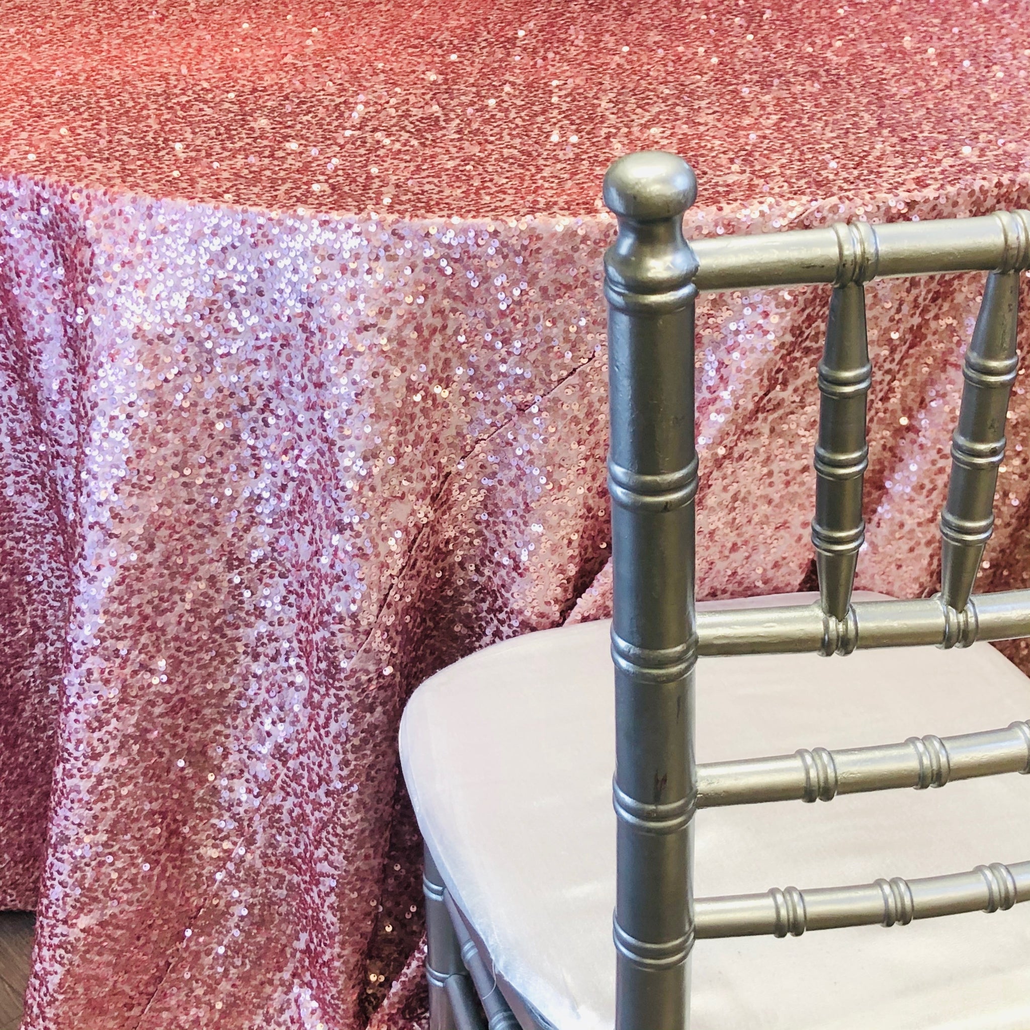 Raindrop Rose Sequin Couture Table Linen