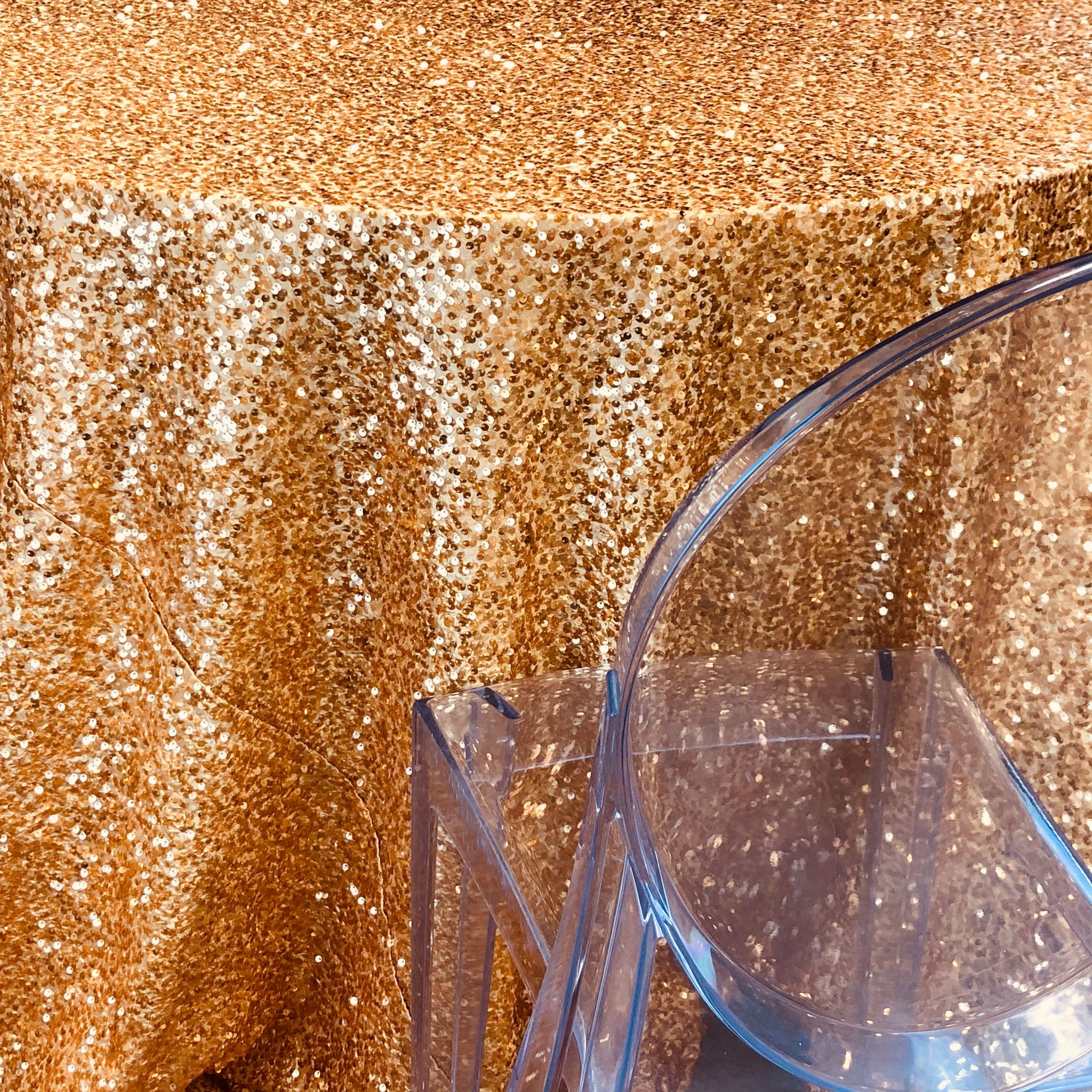 Raindrop Gold Sequin Couture Table Linen