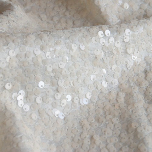 Raindrop Ivory Sequin Couture Table Linen