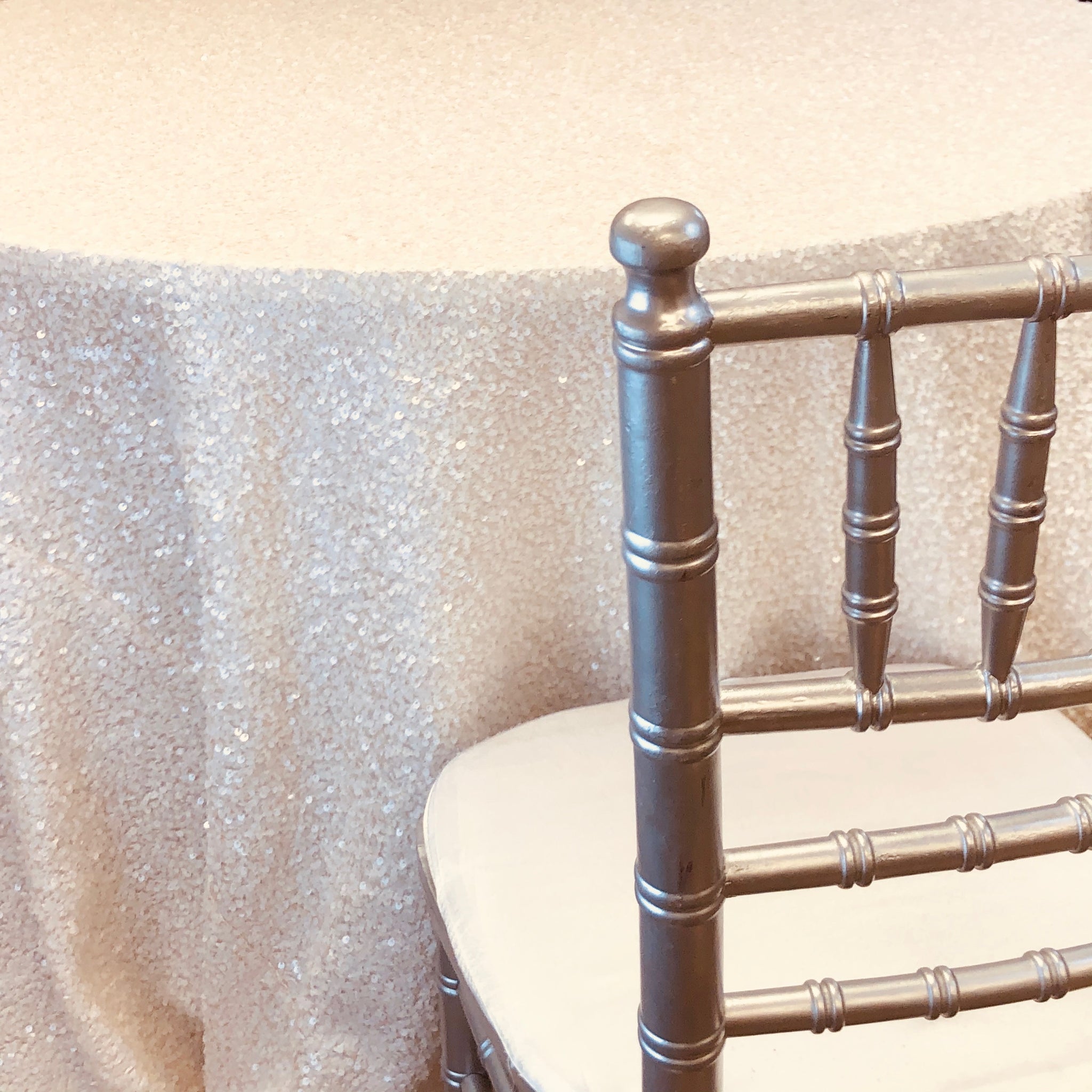 Raindrop Ivory Sequin Couture Table Linen